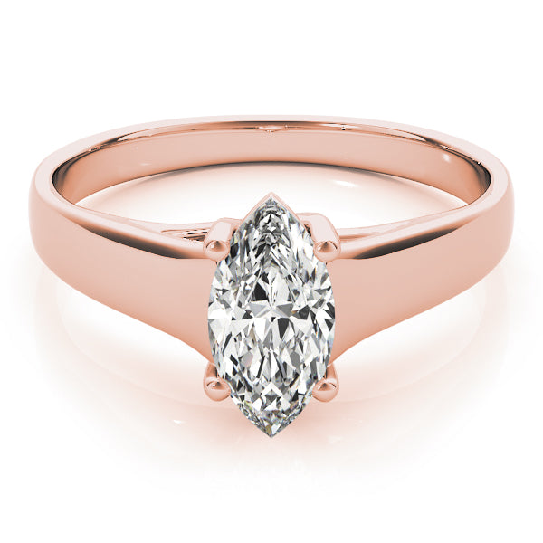 Romantic Solitaires Any Shape Marquise Diamond Engagement Ring in 10K/14K gold and platinum with certified lab-grown or natural diamonds