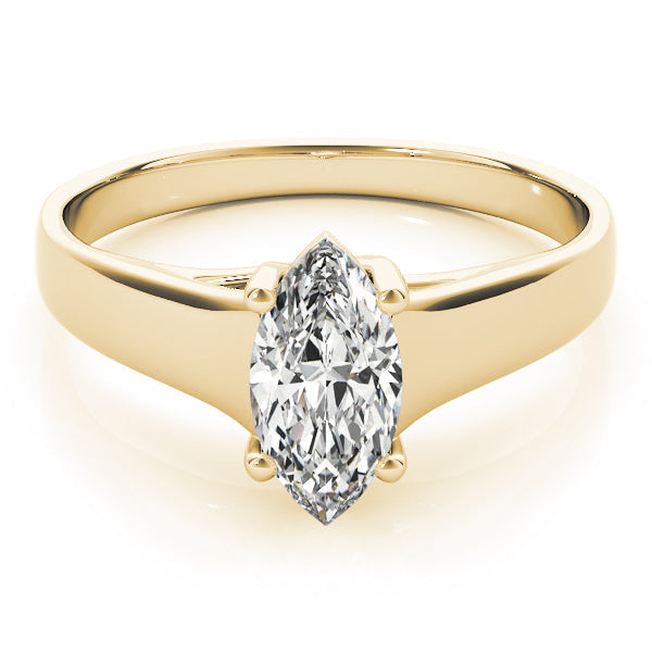 Romantic Solitaires Any Shape Marquise Diamond Engagement Ring in 10K/14K gold and platinum with certified lab-grown or natural diamonds