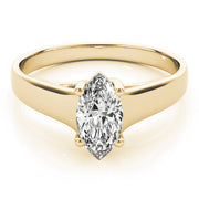 Romantic Solitaires Any Shape Marquise Diamond Engagement Ring in 10K/14K gold and platinum with certified lab-grown or natural diamonds