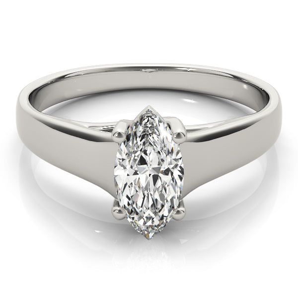 Romantic Solitaires Any Shape Marquise Diamond Engagement Ring in 10K/14K gold and platinum with certified lab-grown or natural diamonds
