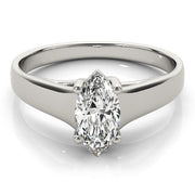 Romantic Solitaires Any Shape Marquise Diamond Engagement Ring in 10K/14K gold and platinum with certified lab-grown or natural diamonds