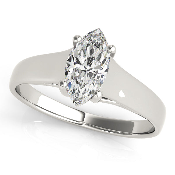 Romantic Solitaires Any Shape Marquise Diamond Engagement Ring in 10K/14K gold and platinum with certified lab-grown or natural diamonds