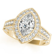 Crowned Color Rings Marquise Diamond Engagement Ring in 10K/14K gold and platinum with certified lab-grown or natural diamonds