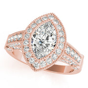 Crowned Color Rings Marquise Diamond Engagement Ring in 10K/14K gold and platinum with certified lab-grown or natural diamonds