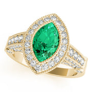 Crowned Color Rings Marquise Diamond Engagement Ring in 10K/14K gold and platinum with certified lab-grown or natural diamonds