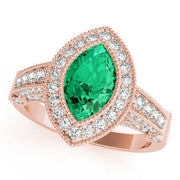 Crowned Color Rings Marquise Diamond Engagement Ring in 10K/14K gold and platinum with certified lab-grown or natural diamonds