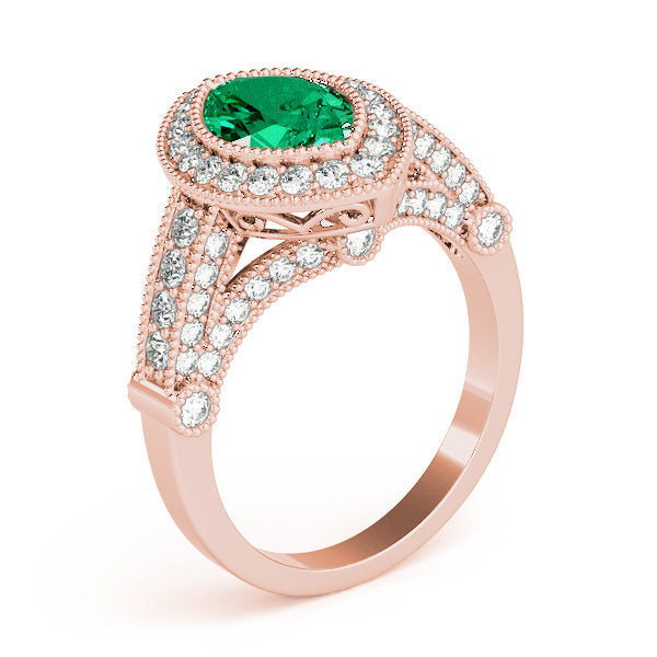Crowned Color Rings Marquise Diamond Engagement Ring in 10K/14K gold and platinum with certified lab-grown or natural diamonds