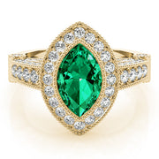Crowned Color Rings Marquise Diamond Engagement Ring in 10K/14K gold and platinum with certified lab-grown or natural diamonds