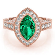 Crowned Color Rings Marquise Diamond Engagement Ring in 10K/14K gold and platinum with certified lab-grown or natural diamonds
