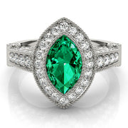 Crowned Color Rings Marquise Diamond Engagement Ring in 10K/14K gold and platinum with certified lab-grown or natural diamonds