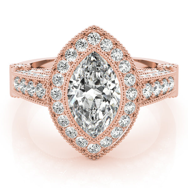 Crowned Color Rings Marquise Diamond Engagement Ring in 10K/14K gold and platinum with certified lab-grown or natural diamonds
