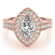 Crowned Color Rings Marquise Diamond Engagement Ring in 10K/14K gold and platinum with certified lab-grown or natural diamonds