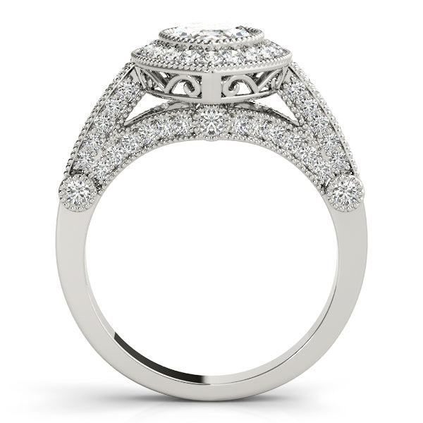Crowned Color Rings Marquise Diamond Engagement Ring in 10K/14K gold and platinum with certified lab-grown or natural diamonds