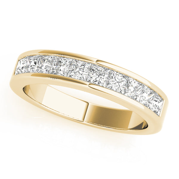 Channel Set Princess Cut Half Eternity Ring in 10K/14K gold and platinum with certified lab-grown or natural diamonds