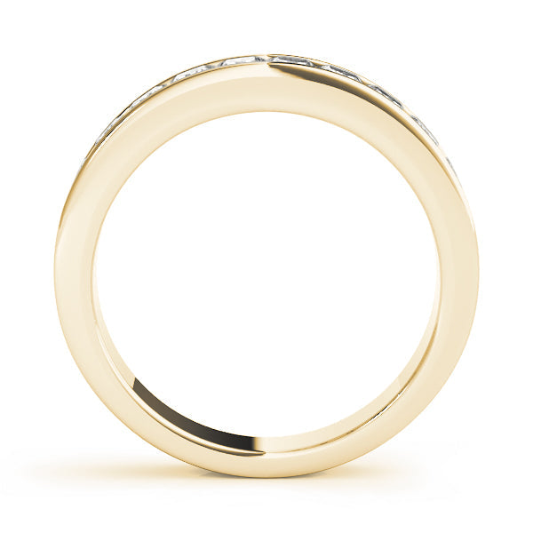 Channel Set Princess Cut Half Eternity Ring in Gold & Platinum