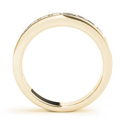 Channel Set Princess Cut Half Eternity Ring in Gold & Platinum