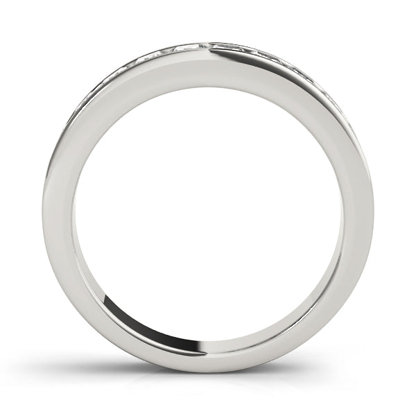 Channel Set Princess Cut Half Eternity Ring in Gold & Platinum