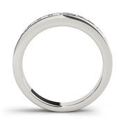 Channel Set Princess Cut Half Eternity Ring in Gold & Platinum