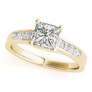 Splendid Trellis Princess Diamond Engagement Ring in 10K/14K gold and platinum with certified lab-grown or natural diamonds
