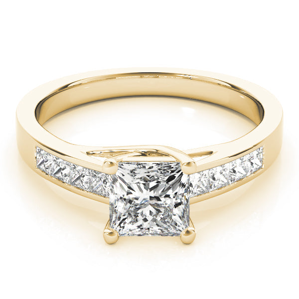 Splendid Trellis Princess Diamond Engagement Ring in 10K/14K gold and platinum with certified lab-grown or natural diamonds