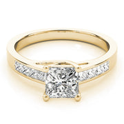 Splendid Trellis Princess Diamond Engagement Ring in 10K/14K gold and platinum with certified lab-grown or natural diamonds