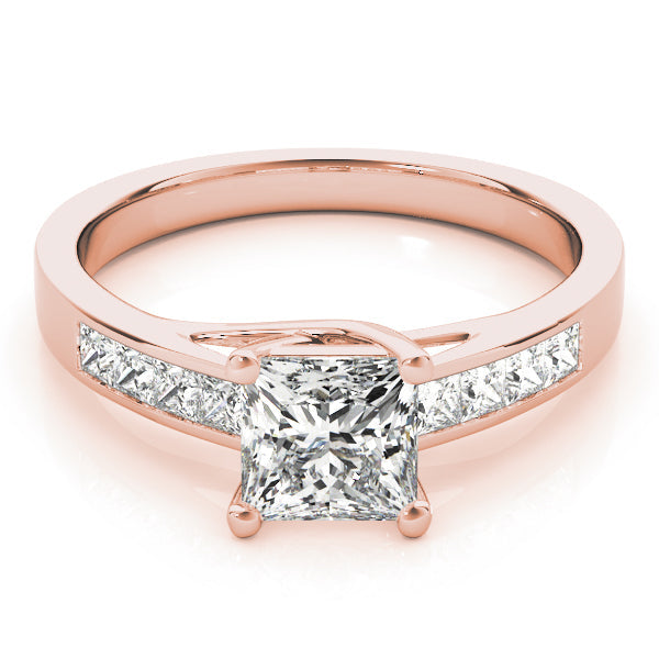 Splendid Trellis Princess Diamond Engagement Ring in 10K/14K gold and platinum with certified lab-grown or natural diamonds