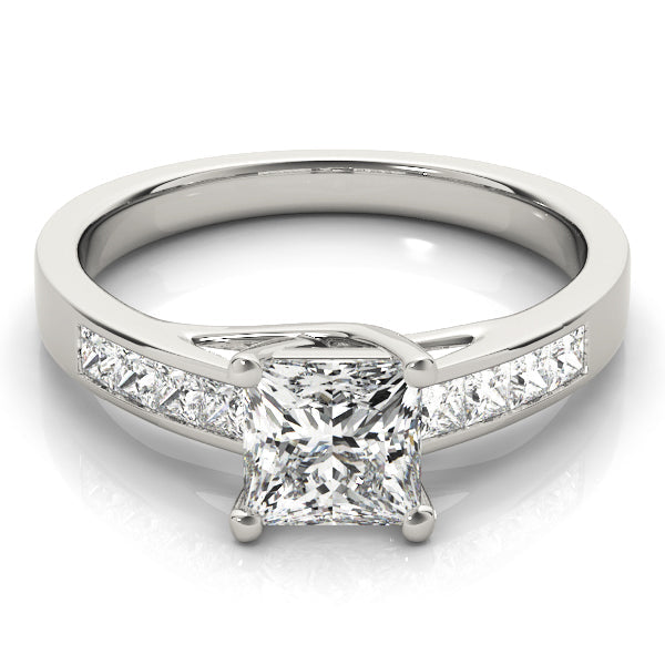 Splendid Trellis Princess Diamond Engagement Ring in 10K/14K gold and platinum with certified lab-grown or natural diamonds