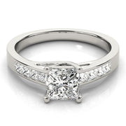 Splendid Trellis Princess Diamond Engagement Ring in 10K/14K gold and platinum with certified lab-grown or natural diamonds