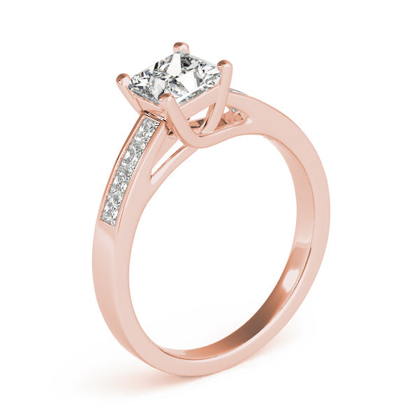 Splendid Trellis Princess Diamond Engagement Ring in 10K/14K gold and platinum with certified lab-grown or natural diamonds