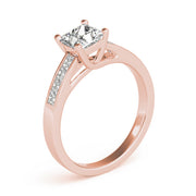Splendid Trellis Princess Diamond Engagement Ring in 10K/14K gold and platinum with certified lab-grown or natural diamonds