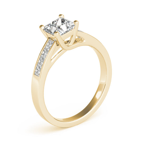 Splendid Trellis Princess Diamond Engagement Ring in 10K/14K gold and platinum with certified lab-grown or natural diamonds