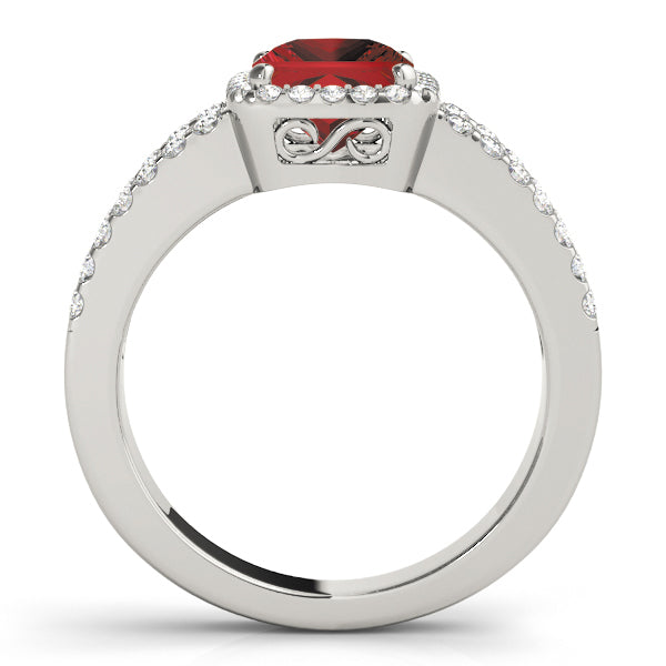 Cherished Halo Princess Diamond Engagement Ring in 10K/14K gold and platinum with certified lab-grown or natural diamonds