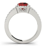 Cherished Halo Princess Diamond Engagement Ring in 10K/14K gold and platinum with certified lab-grown or natural diamonds