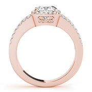 Cherished Halo Princess Diamond Engagement Ring in 10K/14K gold and platinum with certified lab-grown or natural diamonds