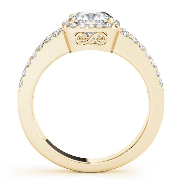 Cherished Halo Princess Diamond Engagement Ring in 10K/14K gold and platinum with certified lab-grown or natural diamonds