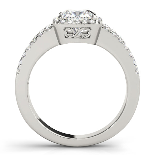 Cherished Halo Princess Diamond Engagement Ring in 10K/14K gold and platinum with certified lab-grown or natural diamonds
