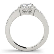 Cherished Halo Princess Diamond Engagement Ring in 10K/14K gold and platinum with certified lab-grown or natural diamonds