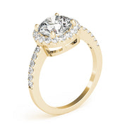 Vintage-Inspired Halo Round Diamond Engagement Ring in 10K/14K gold and platinum with certified lab-grown or natural diamonds