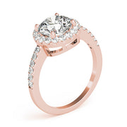 Vintage-Inspired Halo Round Diamond Engagement Ring in 10K/14K gold and platinum with certified lab-grown or natural diamonds