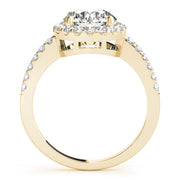 Vintage-Inspired Halo Round Diamond Engagement Ring in 10K/14K gold and platinum with certified lab-grown or natural diamonds