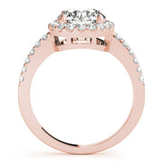 Vintage-Inspired Halo Round Diamond Engagement Ring in 10K/14K gold and platinum with certified lab-grown or natural diamonds