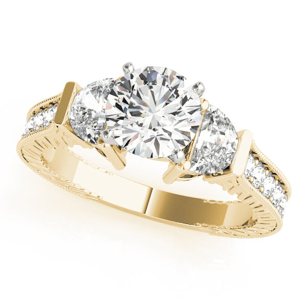 Fancy Shape Any Shape Round Diamond Engagement Ring in 10K/14K gold and platinum with certified lab-grown or natural diamonds