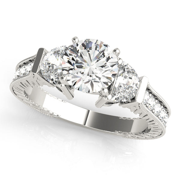 Fancy Shape Any Shape Round Diamond Engagement Ring in 10K/14K gold and platinum with certified lab-grown or natural diamonds
