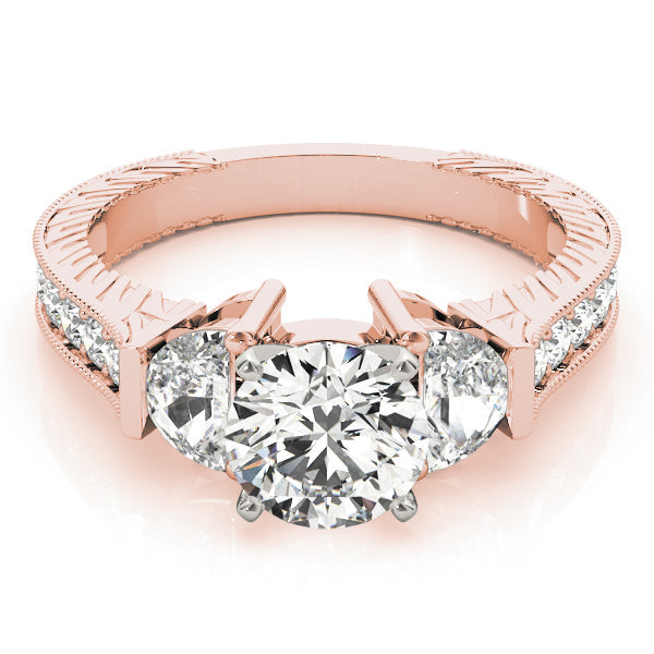 Fancy Shape Any Shape Round Diamond Engagement Ring in 10K/14K gold and platinum with certified lab-grown or natural diamonds