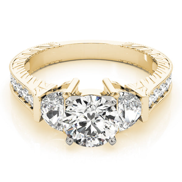 Fancy Shape Any Shape Round Diamond Engagement Ring in 10K/14K gold and platinum with certified lab-grown or natural diamonds