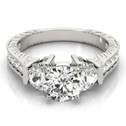Fancy Shape Any Shape Round Diamond Engagement Ring in 10K/14K gold and platinum with certified lab-grown or natural diamonds
