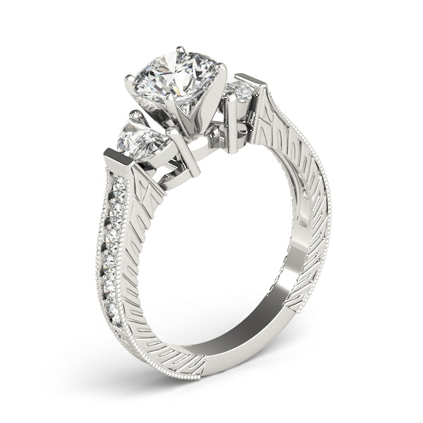 Fancy Shape Any Shape Round Diamond Engagement Ring in 10K/14K gold and platinum with certified lab-grown or natural diamonds