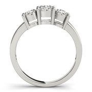 Radiant Three-Stone Round Diamond Engagement Ring in 10K/14K gold and platinum with certified lab-grown or natural diamonds