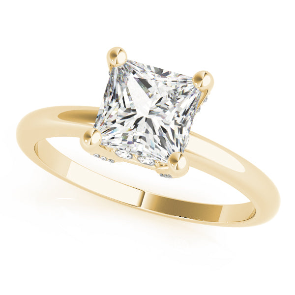 Romantic Solitaires Princess Diamond Engagement Ring in 10K/14K gold and platinum with certified lab-grown or natural diamonds