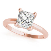 Romantic Solitaires Princess Diamond Engagement Ring in 10K/14K gold and platinum with certified lab-grown or natural diamonds